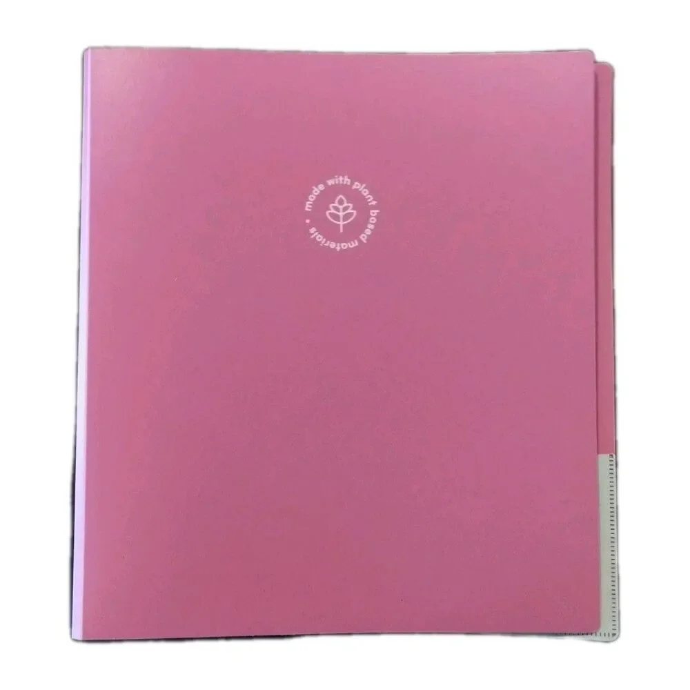 U Brands U-Eco Speckled Bright Poly Binder with 5 Tab Dividers, Pink / Orchid